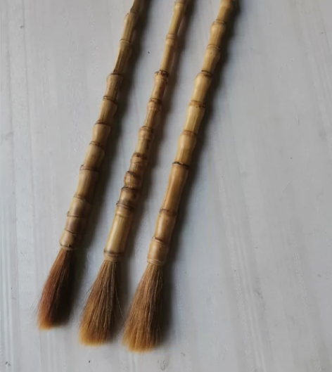 清库存罗汉竹笔杆狼毫大楷毛笔，罗汉竹杆子微...