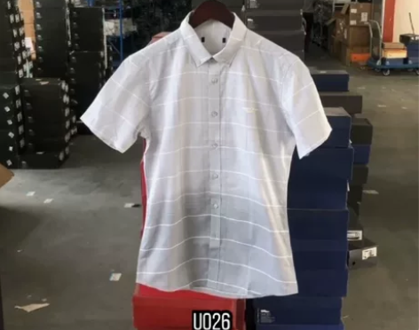 海家撤柜剪标男装夏季新款男士纯棉衬衫渐变格...