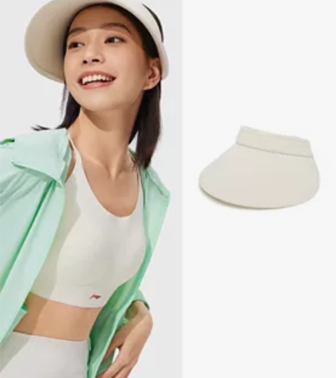 李宁防晒帽子女款2024新款夏季跑步马拉松...