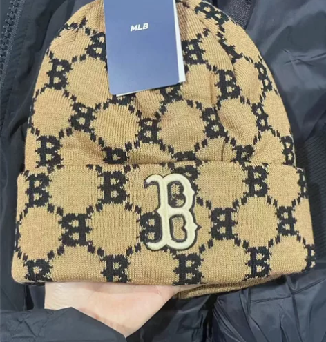 MLB品牌 韩国MLB专柜满标老花毛线帽 ...