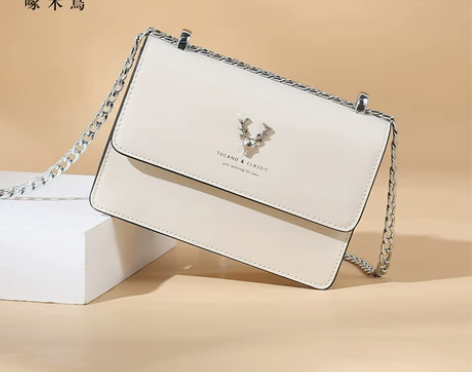 啄木鸟真皮女包2023新品小方包生日礼物送...