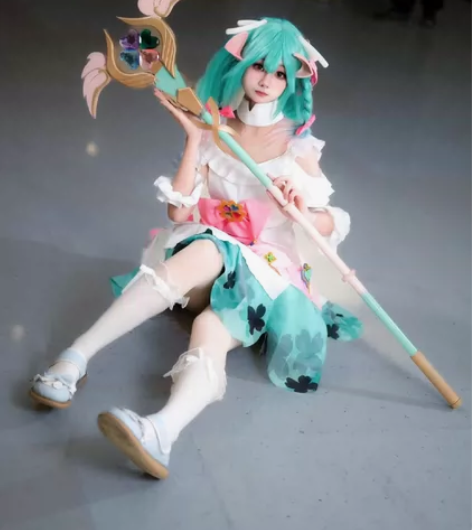 时之祈愿 瑶 cos服 带造型假发和翅膀，...