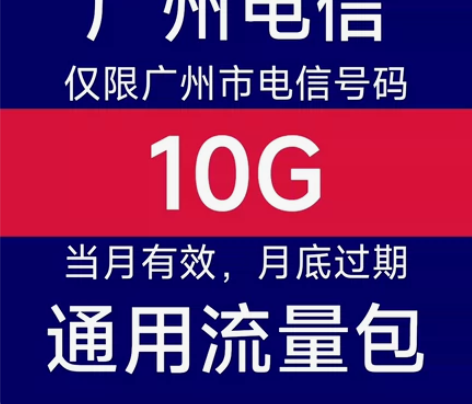 广东广州电信 10G通用流量包月包 不扣话...