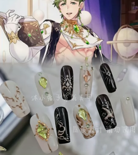 【沐小兔子】奥利文角色美甲设计‖新世界狂欢...