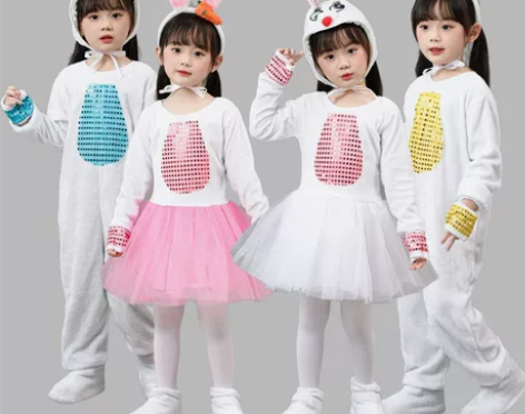 小兔演出服幼大童小白兔子动物表演服兔子舞蹈服