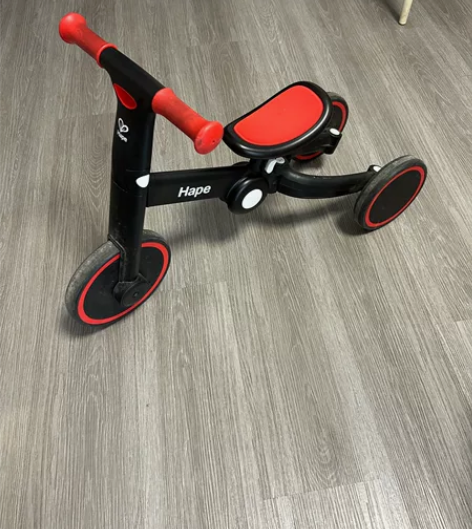 Hape儿童三合一平衡车无脚踏自行车宝贝脚...