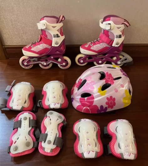 迪卡侬oxelo儿童轮滑鞋溜冰鞋，26-2...