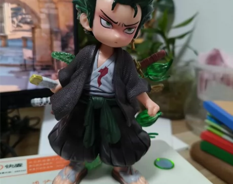 海贼王手办Q版索隆GK索隆三刀，桌面动漫模...