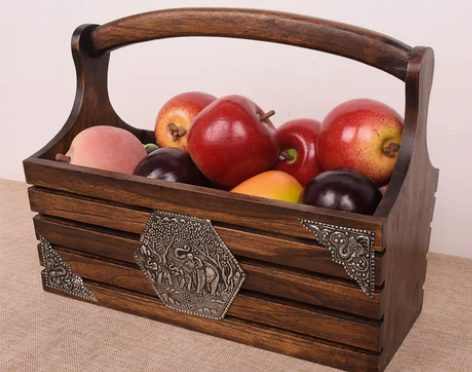 极速实木质收纳篮收纳筐桌面收纳盒家居摆件手...