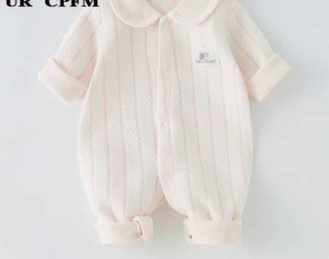 ?婴儿连体衣春秋季纯棉夹棉新生儿哈衣   ...