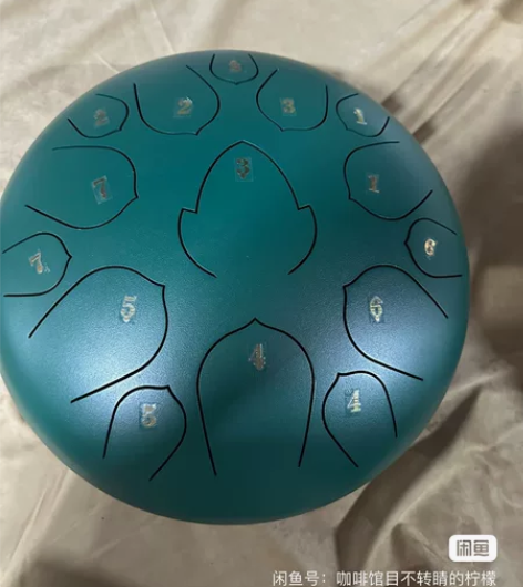 阿萨斯空灵鼓13寸15音D调碳钢孔雀石颜色...