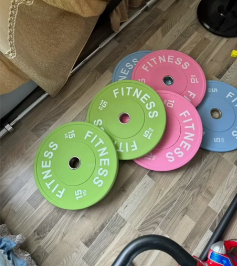 全新低价马卡龙杠铃片 臀推彩色杠铃片抖音爆...