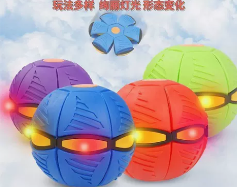 魔幻飞碟球解压玩具飞盘新款脚踩变形发光亲子...
