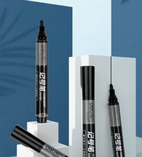 正品全新得力记号笔 6881黑色，一盒10...