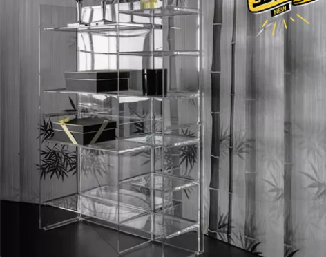 全新透明书柜置物架展示柜酒柜收纳架装饰柜手...