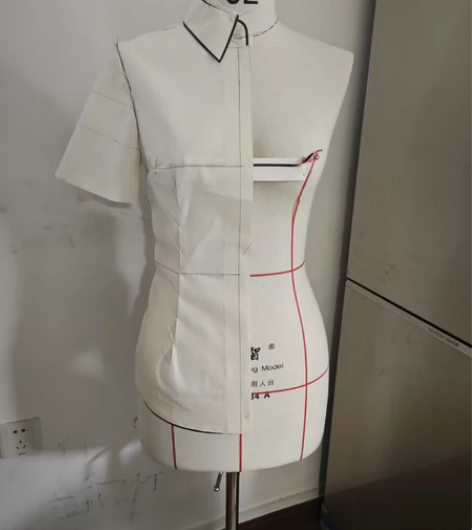立体裁剪服装设计工艺立裁白胚布女士衬衣 白...