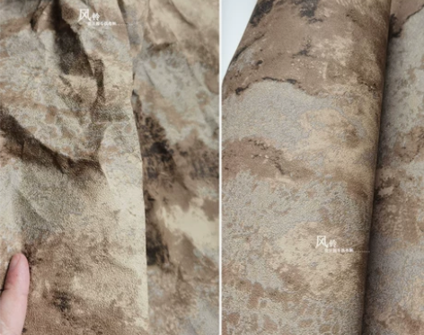 自然黄土黑斑肌理纸中国风褶皱布料