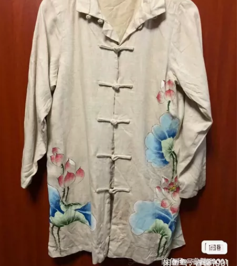 中式棉麻盘扣长款上衣外套 胸围106衣长8...