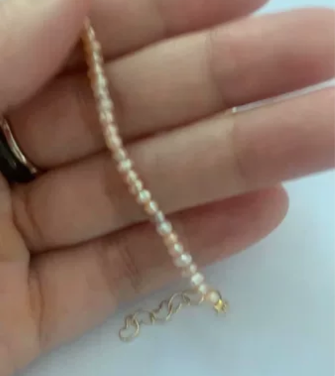 个人闲置  天然淡水橘粉小米米米珠锁骨项链...
