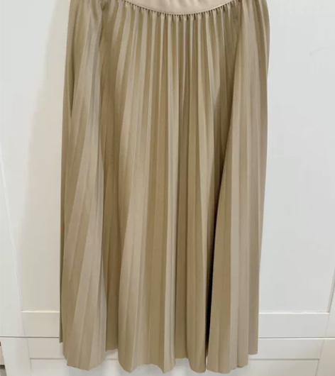 半身裙卡其色半身裙中长款百褶裙春装女新款A...
