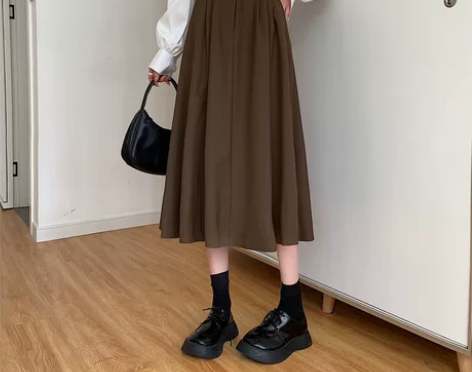 chic复古高腰半身裙女装夏季2023新款...