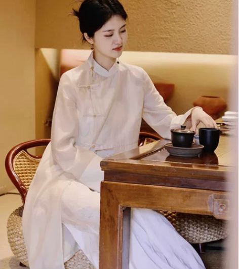 仰世「茗」春夏上衣新中式中长款开衫茶服禅意...