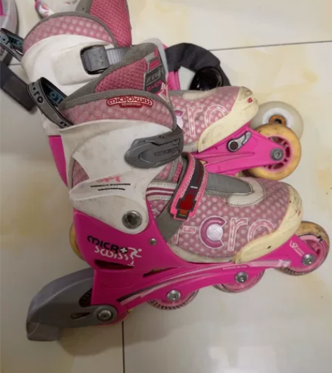瑞士m-cro儿童轮滑鞋可调溜冰鞋直排轮滑...