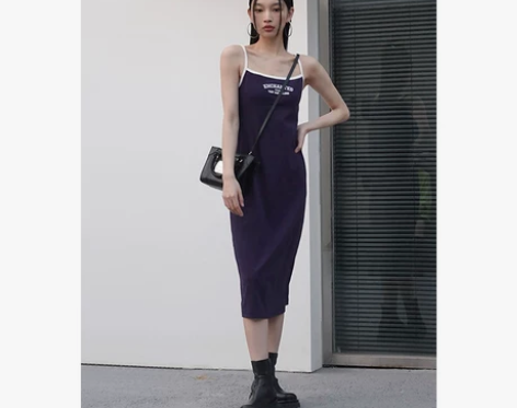 UR女装欧美辣妹风美式运动风吊带连衣裙UW...