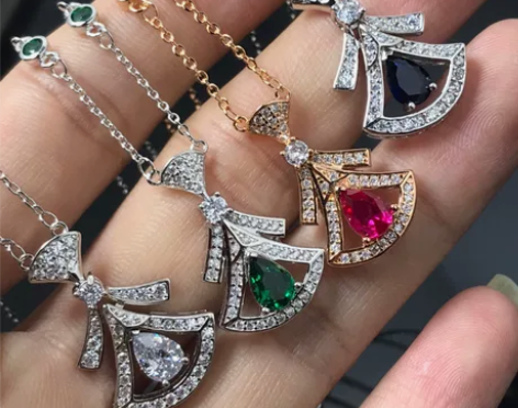 925银宝家  红蓝宝多层裙子项链 ，适合...