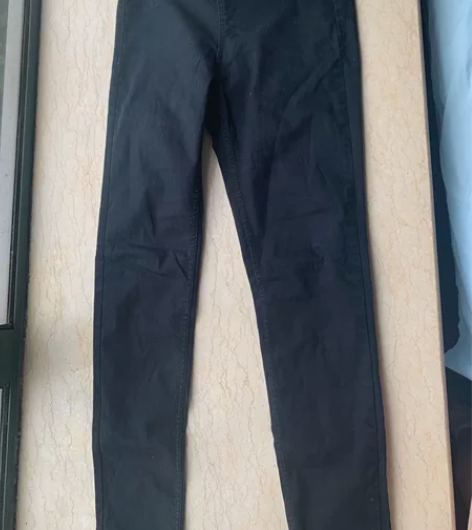 HM 黑色薄款全棉修身铅笔裤 6号s号 没...