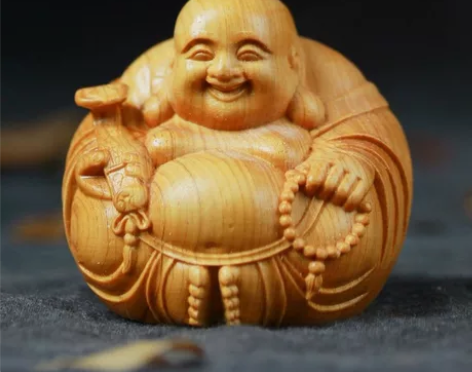 崖柏木雕刻手玩物件大肚小弥勒佛像文玩手把件...