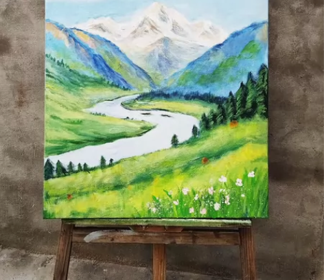 纯手工丙烯画。装饰画，无框画，手绘画，油画...