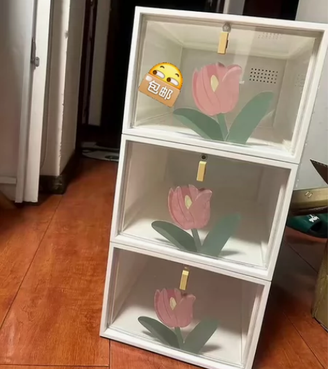 全新包邮 收纳箱磁吸扣家用大号翻盖透明收纳...