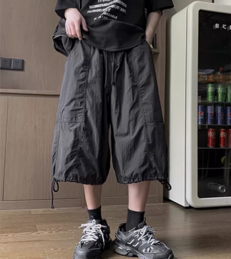 美式7七分裤男款夏季薄款裤子休闲宽松8八分...