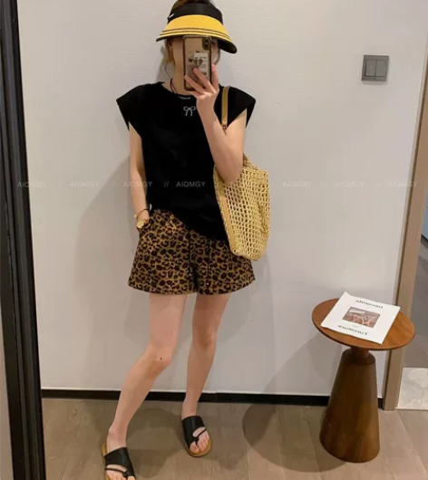 实体店亏本清货  全新！韩国东大门夏季豹纹...