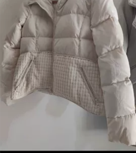 简朵白色白鸭绒羽绒服8成新,M码110内可...
