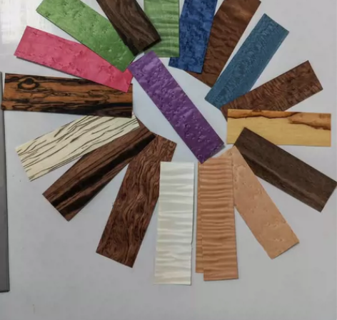 DIY手指滑板木皮工艺品拼花台球杆插花木皮...