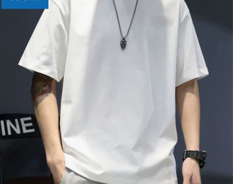 真维斯男士圆领宽松t恤潮牌短袖纯棉半袖宽松...