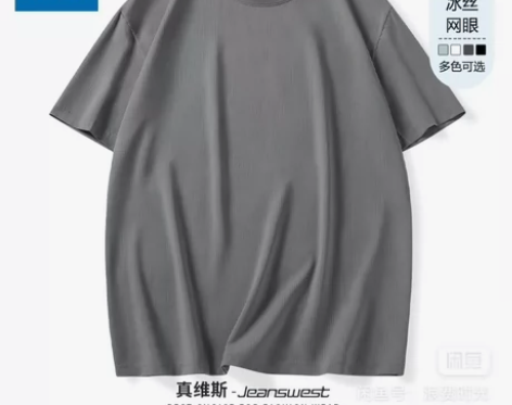 JR真维斯男士t恤短袖冰丝男款半袖2024...