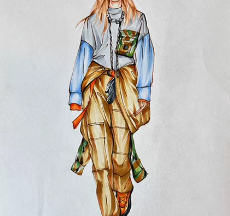 接单中 服装画手绘代画 服装效果手绘图 纸...