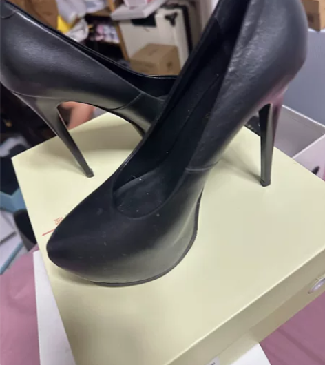 2024新款单鞋牛漆皮真皮超细高跟防水台裸...
