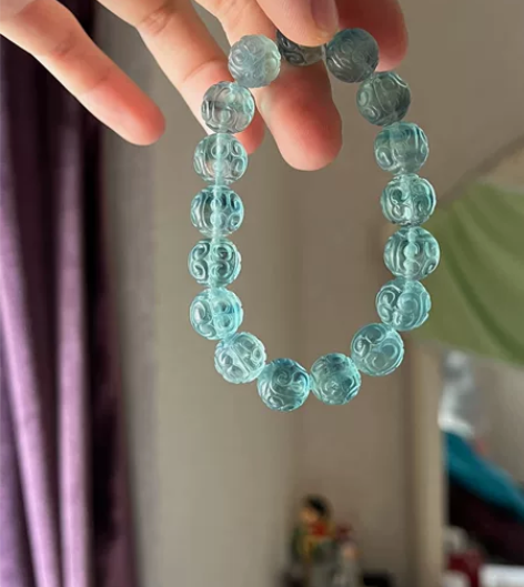 绿萤石回纹珠，卡11的珠子，原相机实拍图，...