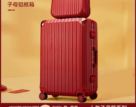 结婚行李箱陪嫁箱红色皮箱婚嫁拉杆箱女密码婚...