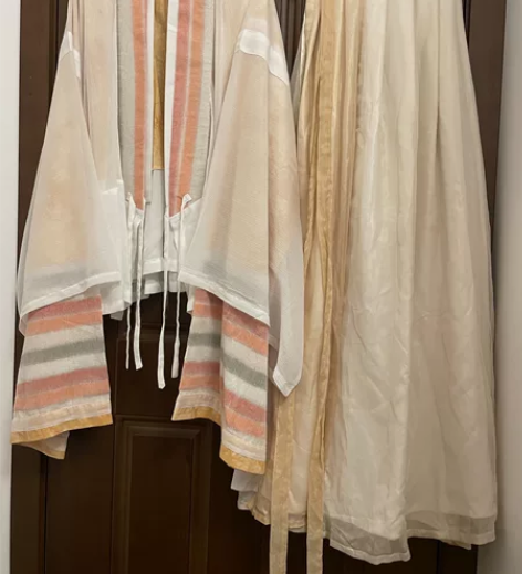 花朝记忍冬藤晋制汉服 包含上襦+半臂+下裙...