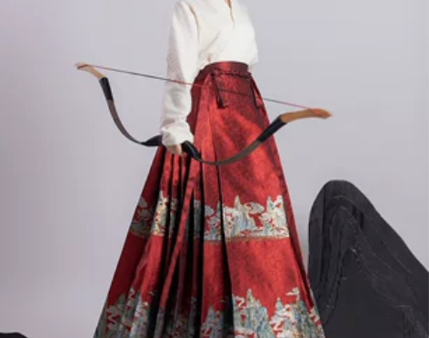 出五五年原创汉服[千里江山]仿妆花飞机袖新...