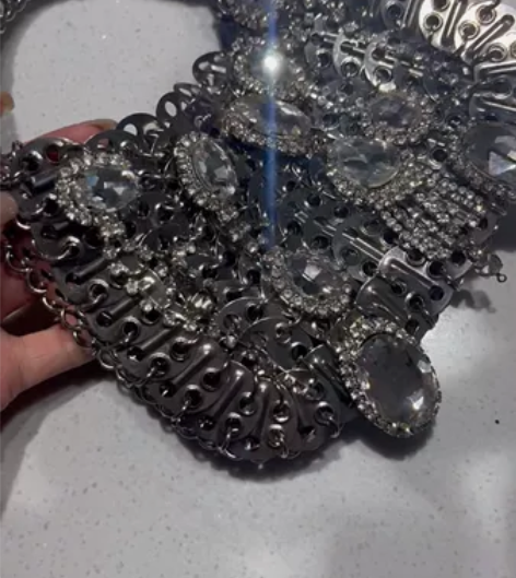 UGALS闪亮不灵亮片钻石金属银色宝石珠片...