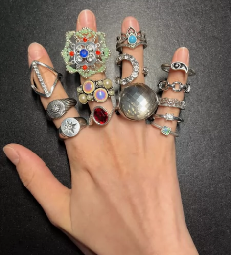 复古Vintage中古海外回流戒指重工欧美...