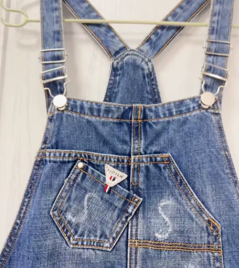 95新牛仔背带裙复古洋气减龄牛仔背带裙短裙...