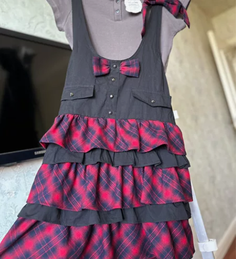 （全套）出红桃Q/背带裙 修身休闲朋克亚文...