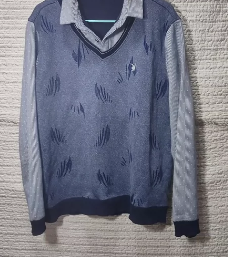 花花公子 假两件 薄绒款 上衣 175-9...